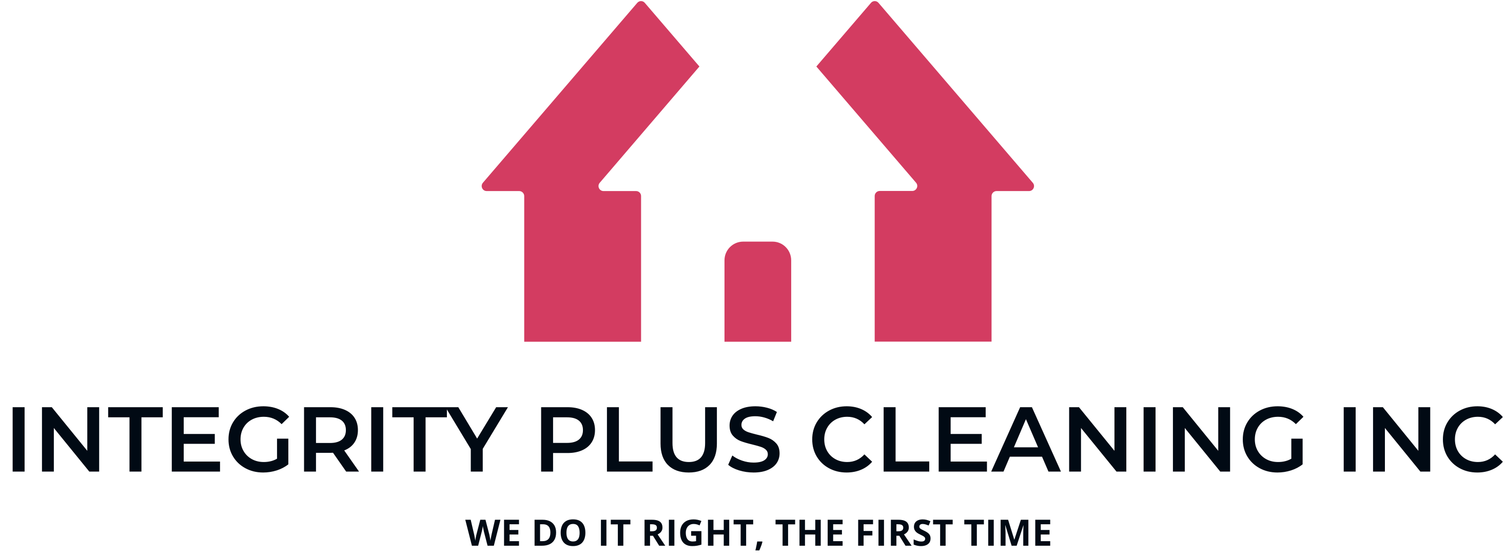 House image with business name Integrity Plus Cleaning inc with slogan "we do it right the first time!"